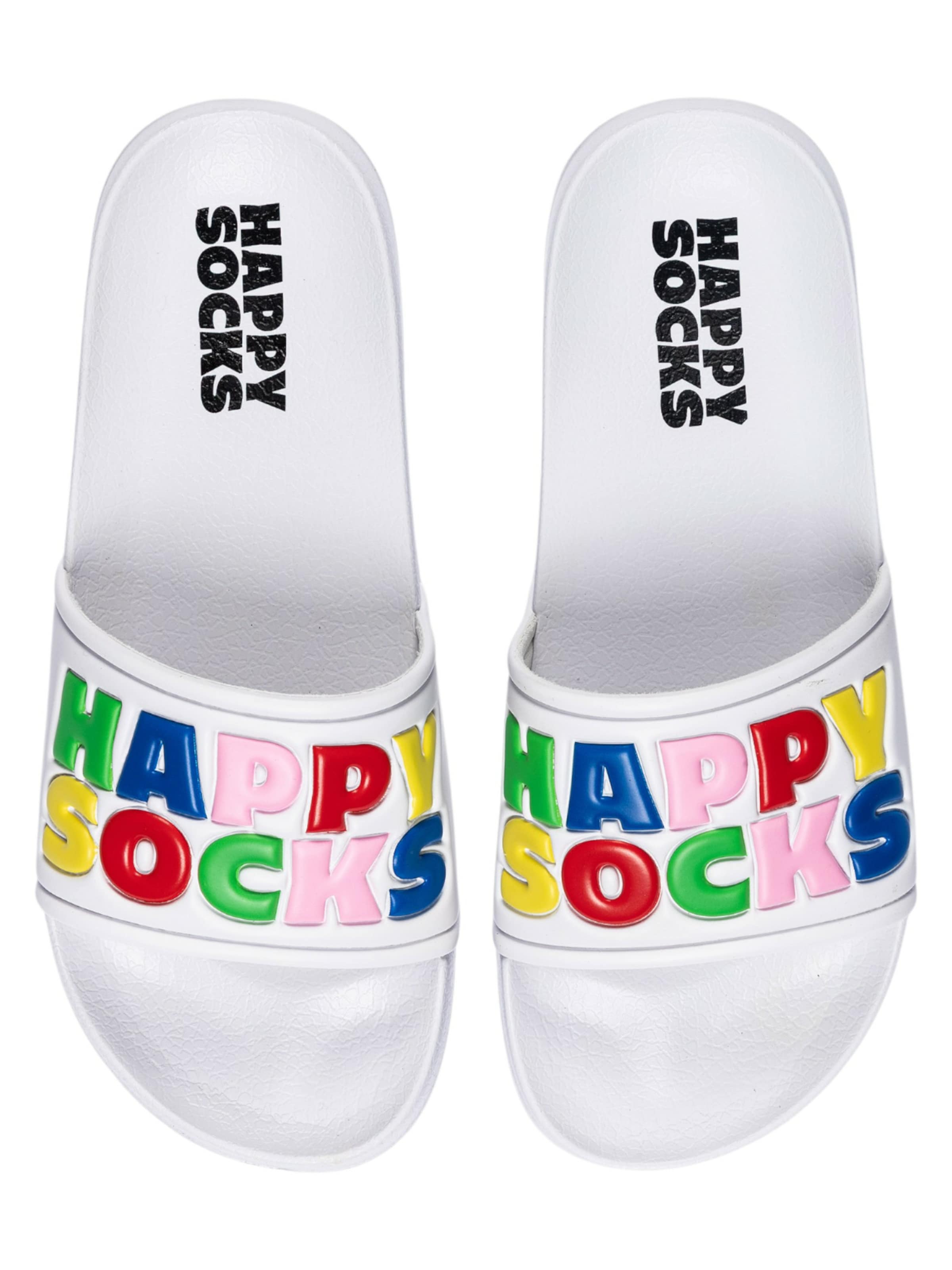 Mule Happy Socks en blanc