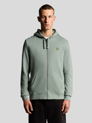 Lyle & Scott Sweatvest in Groen: voorkant