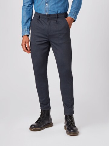 Kronstadt Slim fit Pleat-front trousers in Blue: front