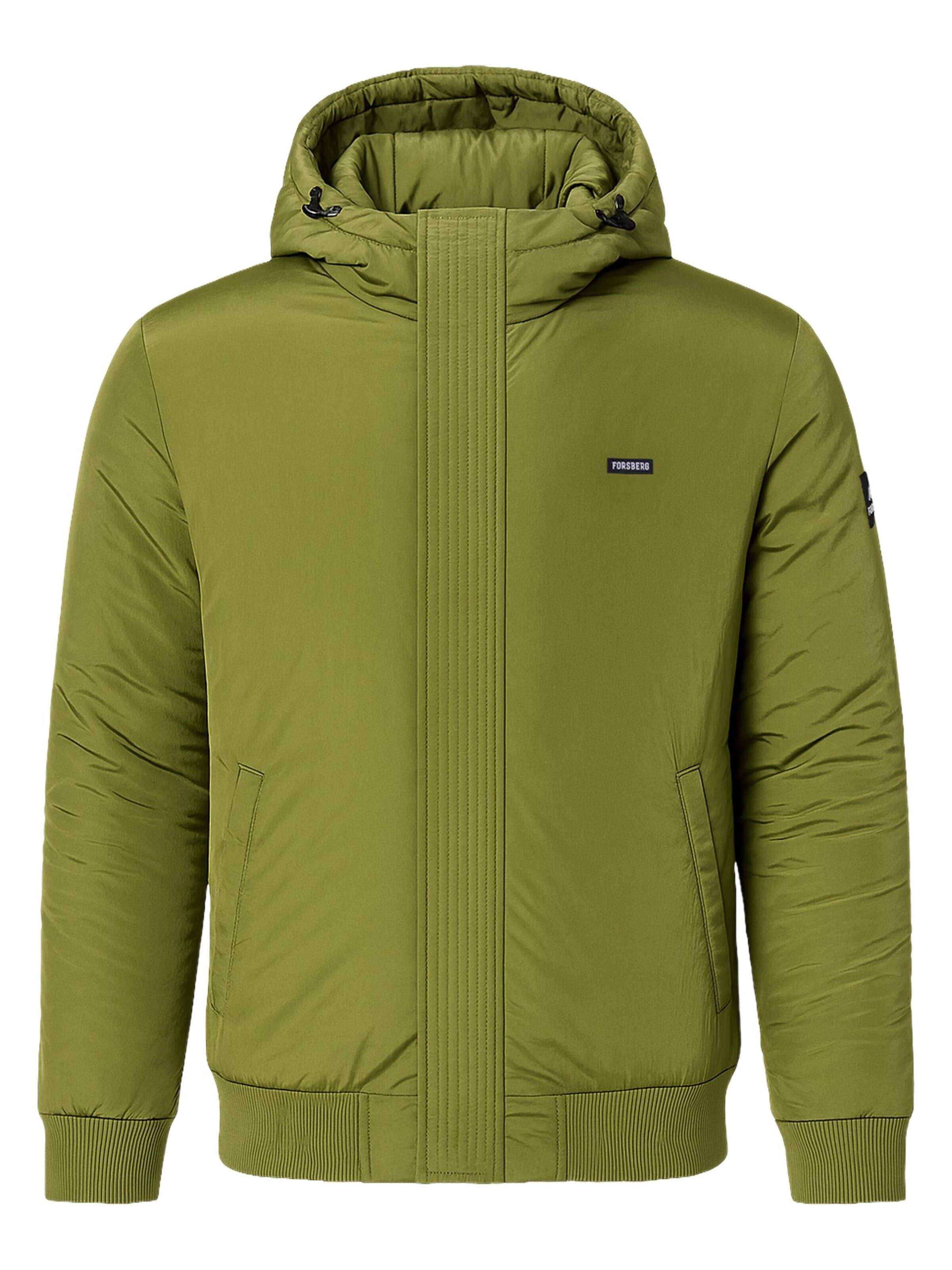 FORSBERG Performance Jacket 'Winterjacke mit gefütterter Kapuze' in Green: front