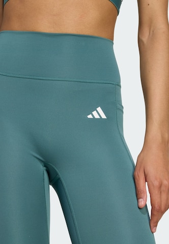 ADIDAS PERFORMANCE Skinny Fit Спортен панталон 'Optime Power Essentials' в зелено