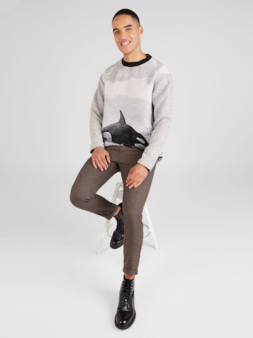 anerkjendt Sweater 'AKKNUD JACQUARD' in Grey