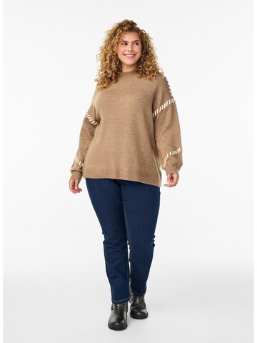 Zizzi - Pullover 'Lea' em castanho