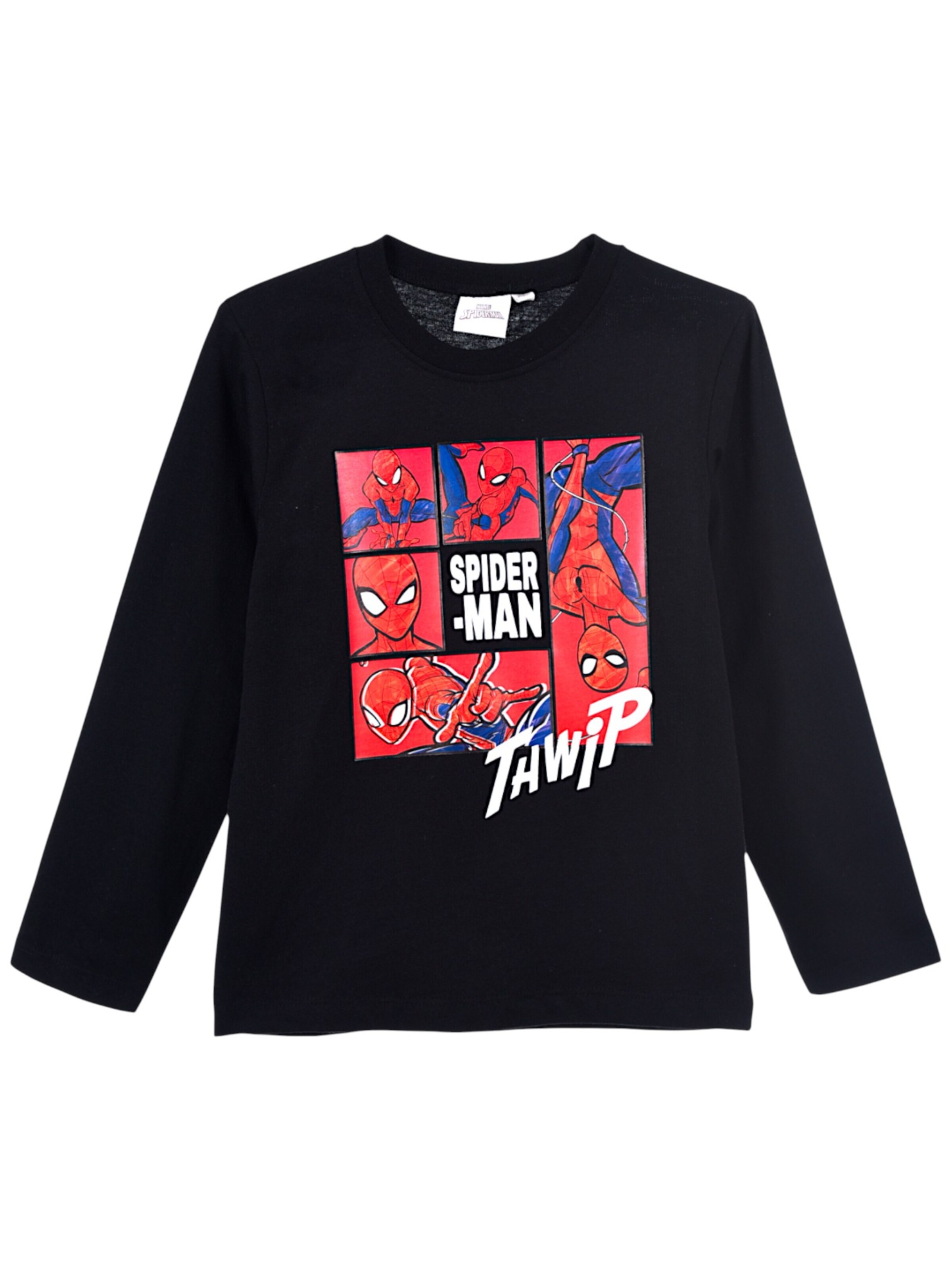 Spider-Man Shirt 'Spider-Man Langarmshirt' in Black: front