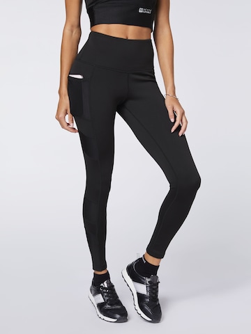 Jette Sport Skinny Leggings in Black: front