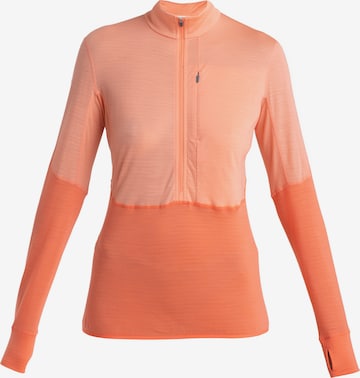 ICEBREAKER Αθλητική μπλούζα φούτερ 'Realfleece Descender' σε πορτοκαλί: μπροστά