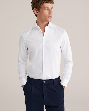 WE Fashion Slim fit Poslovna srajca | bela barva: sprednja stran
