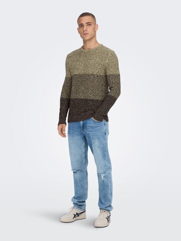 Only & Sons Sweater 'Tuck' in Green