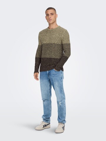 Only & Sons Pullover 'Tuck' in Grün