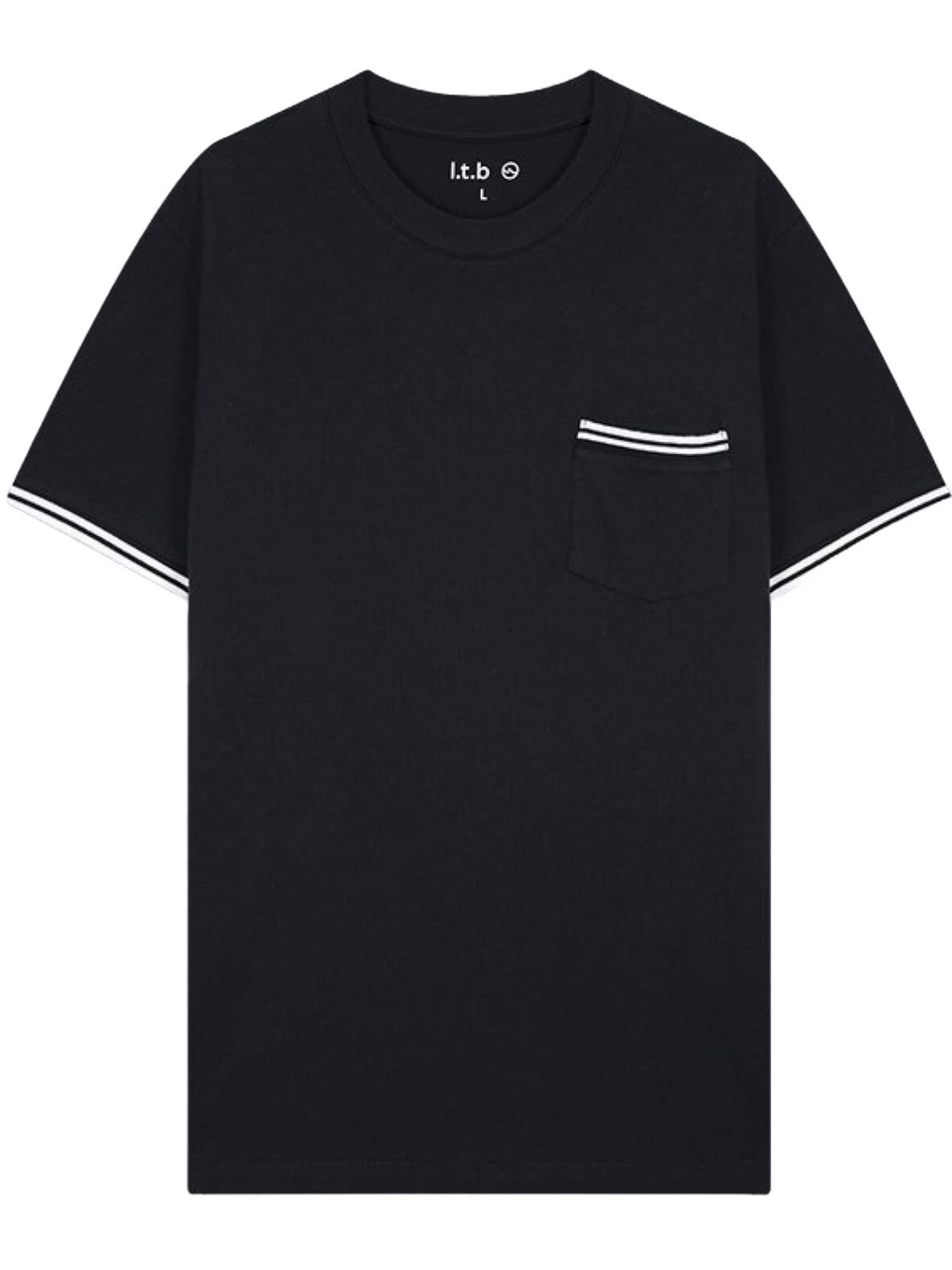 LTB Jeans - Camiseta 'LTB Jeans T-Shirt mit kontrastierenden Piqué-Details' en negro: frente
