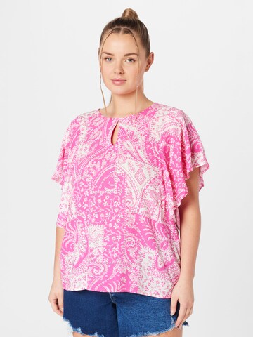 Vero Moda Curve Shirt 'EBBA ANNA' in Pink: predná strana