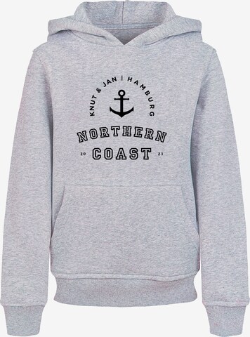 F4NT4STIC Sweatshirt 'Northern Coast Knut & Jan Hamburg' in Grey: front