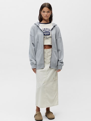 Pull&Bear Sweatjacke in Grau