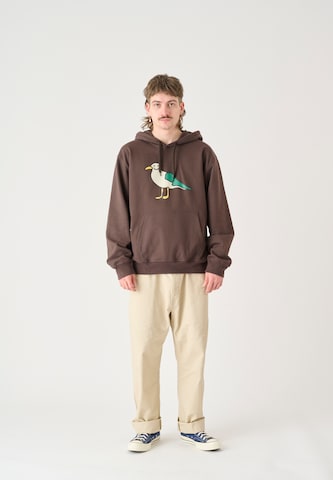 Cleptomanicx Sweater 'Smile Gull' in Braun