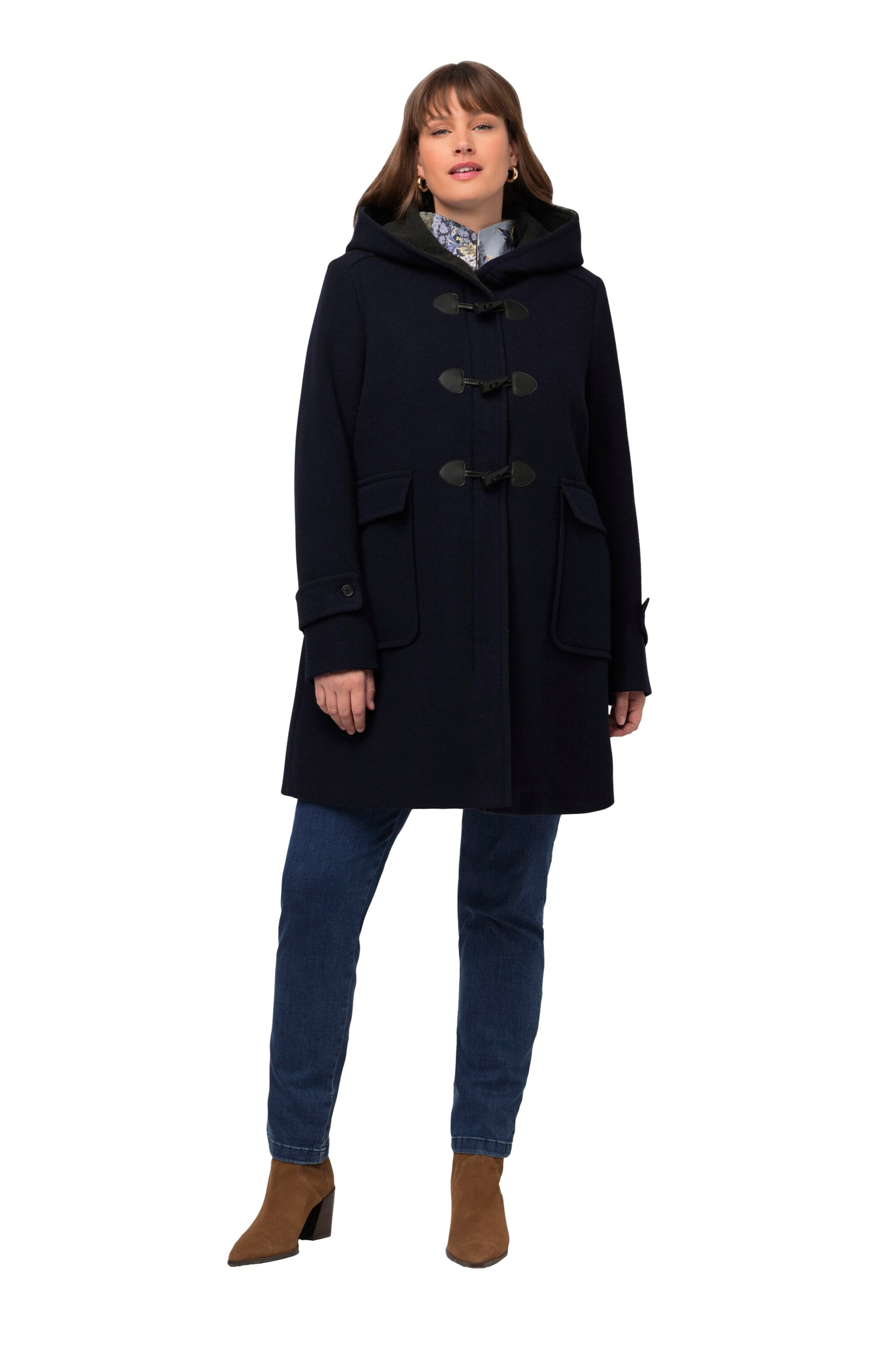 Ulla Popken Wintermantel in Blauw