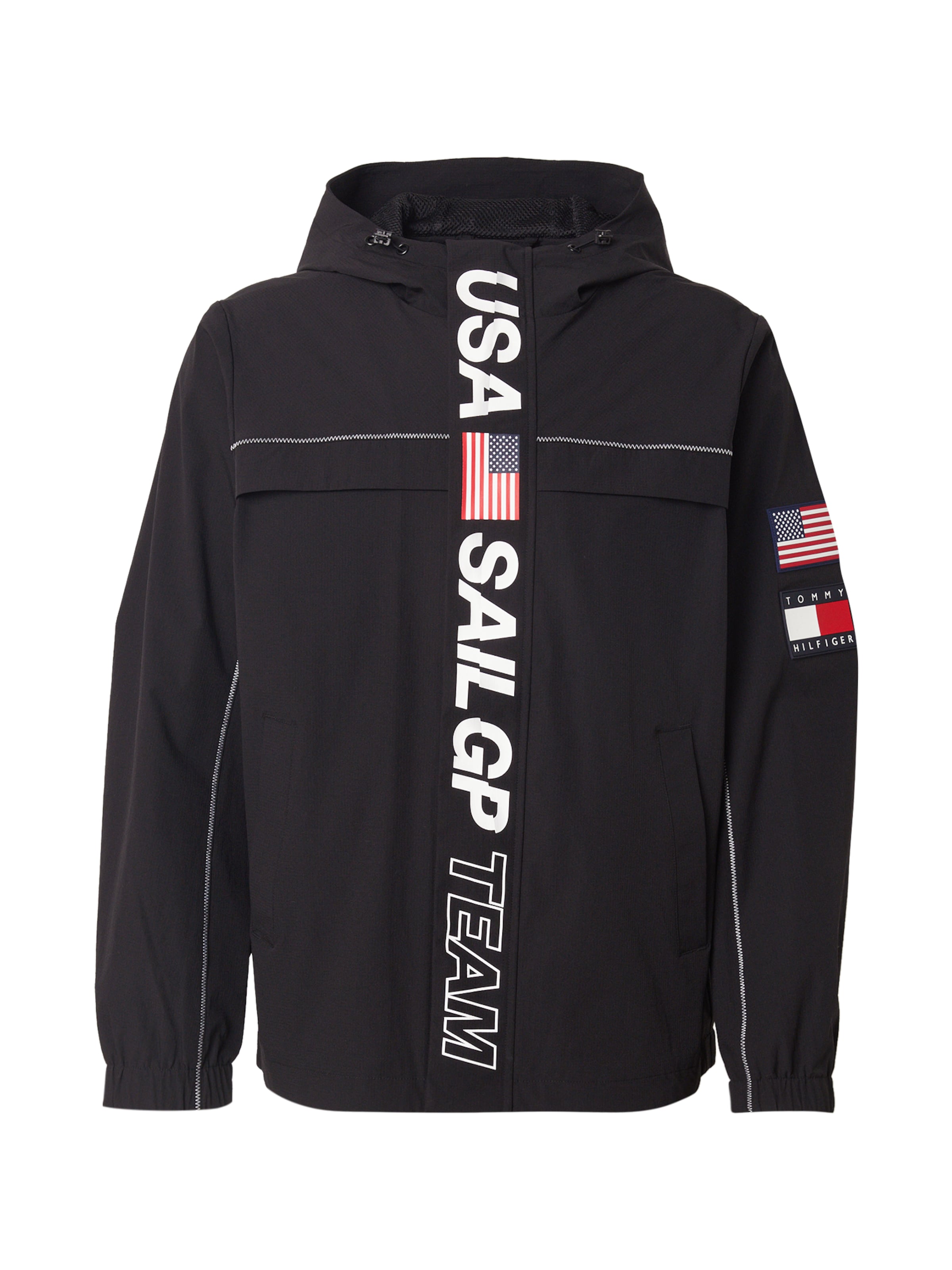 TOMMY HILFIGER Φθινοπωρινό και ανοιξιάτικο μπουφάν 'SAIL' σε μαύρο: μπροστά