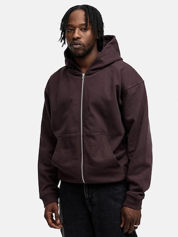 Daily Cotton Sweatjacke 'DCBEND'‌‌ in Braun: Vorderseite