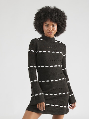 florence by mills exclusive for ABOUT YOU Knit dress 'Tinsel' in Black: front
