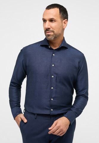 ETERNA Comfort fit Button Up Shirt in Blue: front