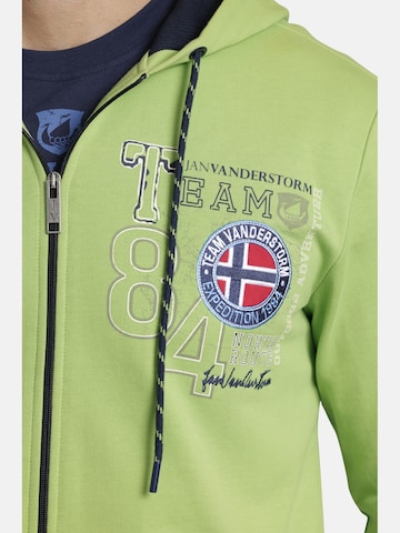 Jan Vanderstorm Zip-Up Hoodie 'Holvast' in Green