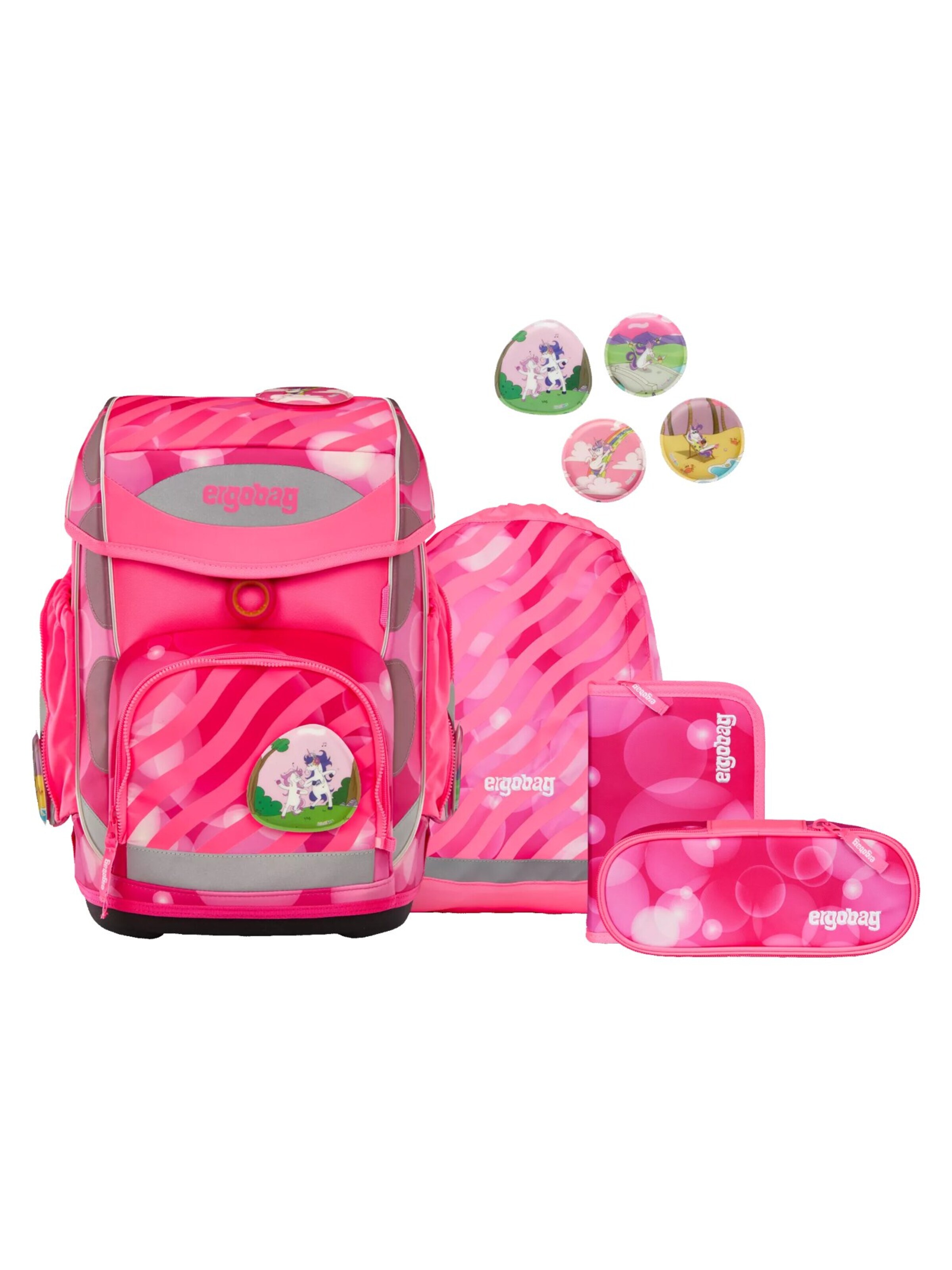 ergobag Backpack 'Schulranzen-Set cubo Set' in Purple: front