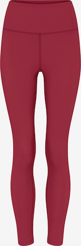 Girlfriend Collective Skinny Workout Pants 'FLOAT' in Red: front