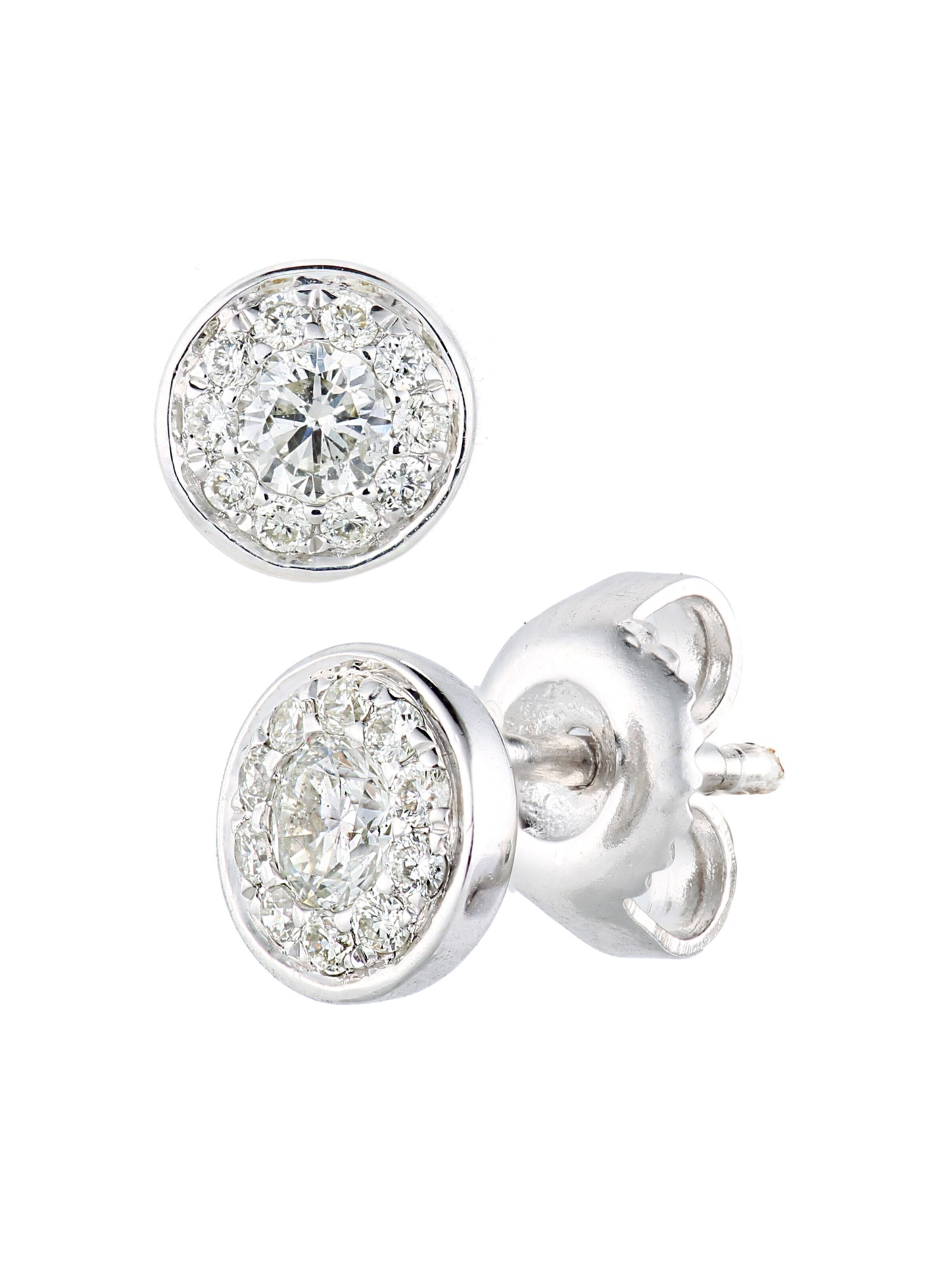 Orecchini 'Ohrstecker aus 375 Weißgold mit 0.33 Karat Diamant' di DIAMANT LETERNEL in argento: frontale