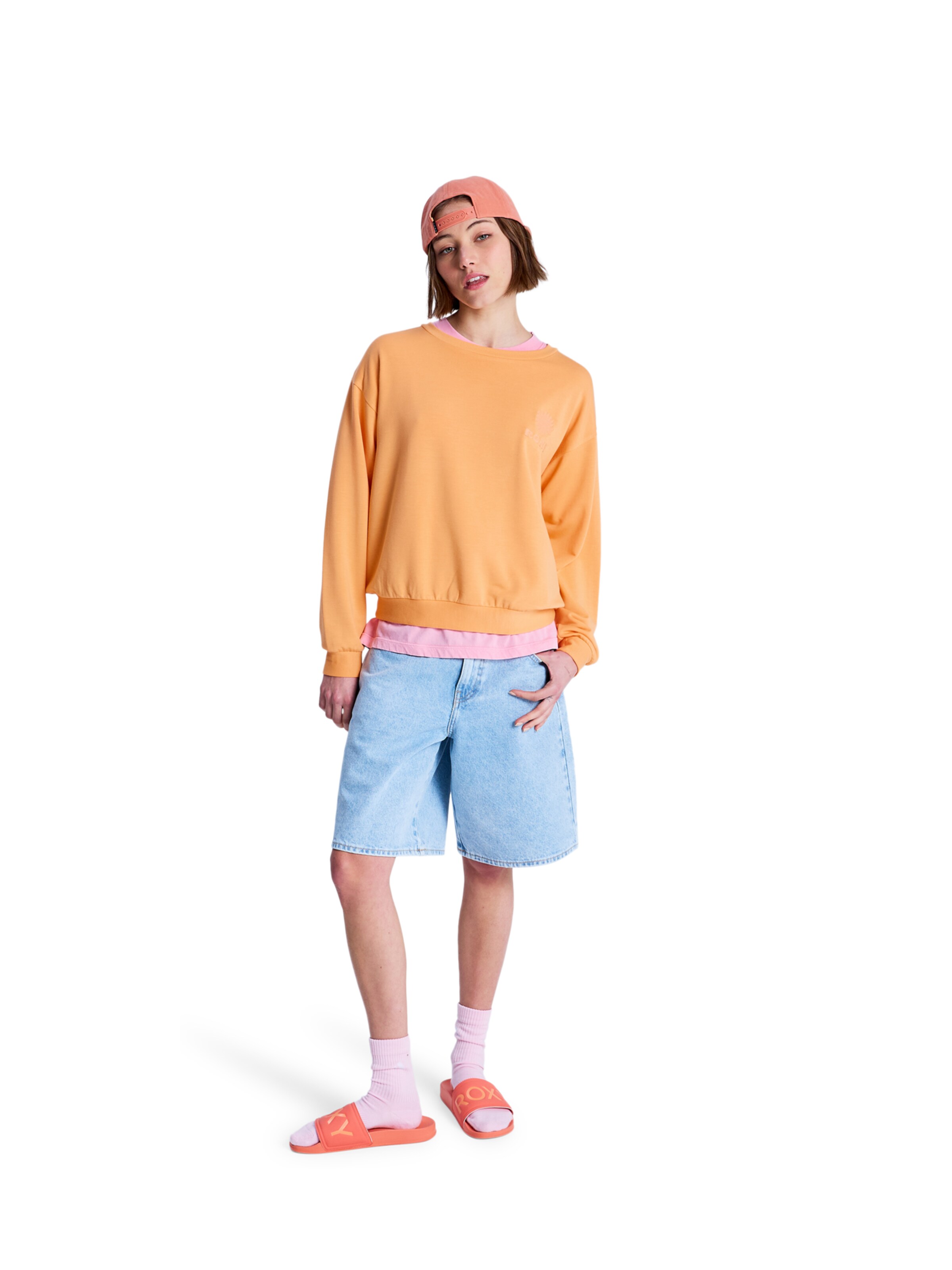 ROXY Sweatshirt 'Surfing By Moonlight' in Orange