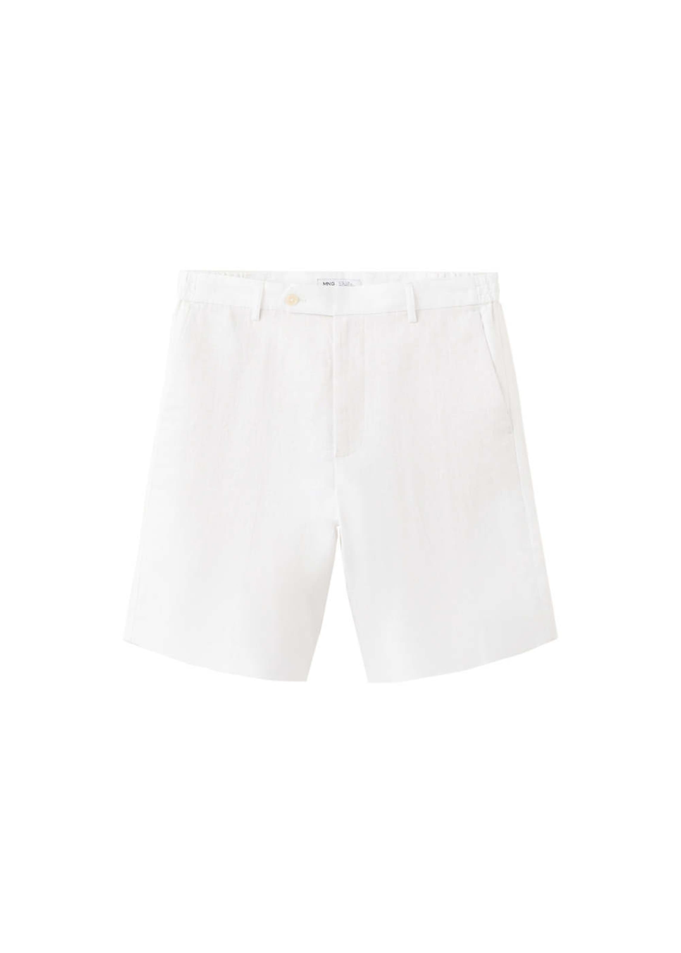 MANGO MAN Regular Pleated Pants 'Antz' in White: front