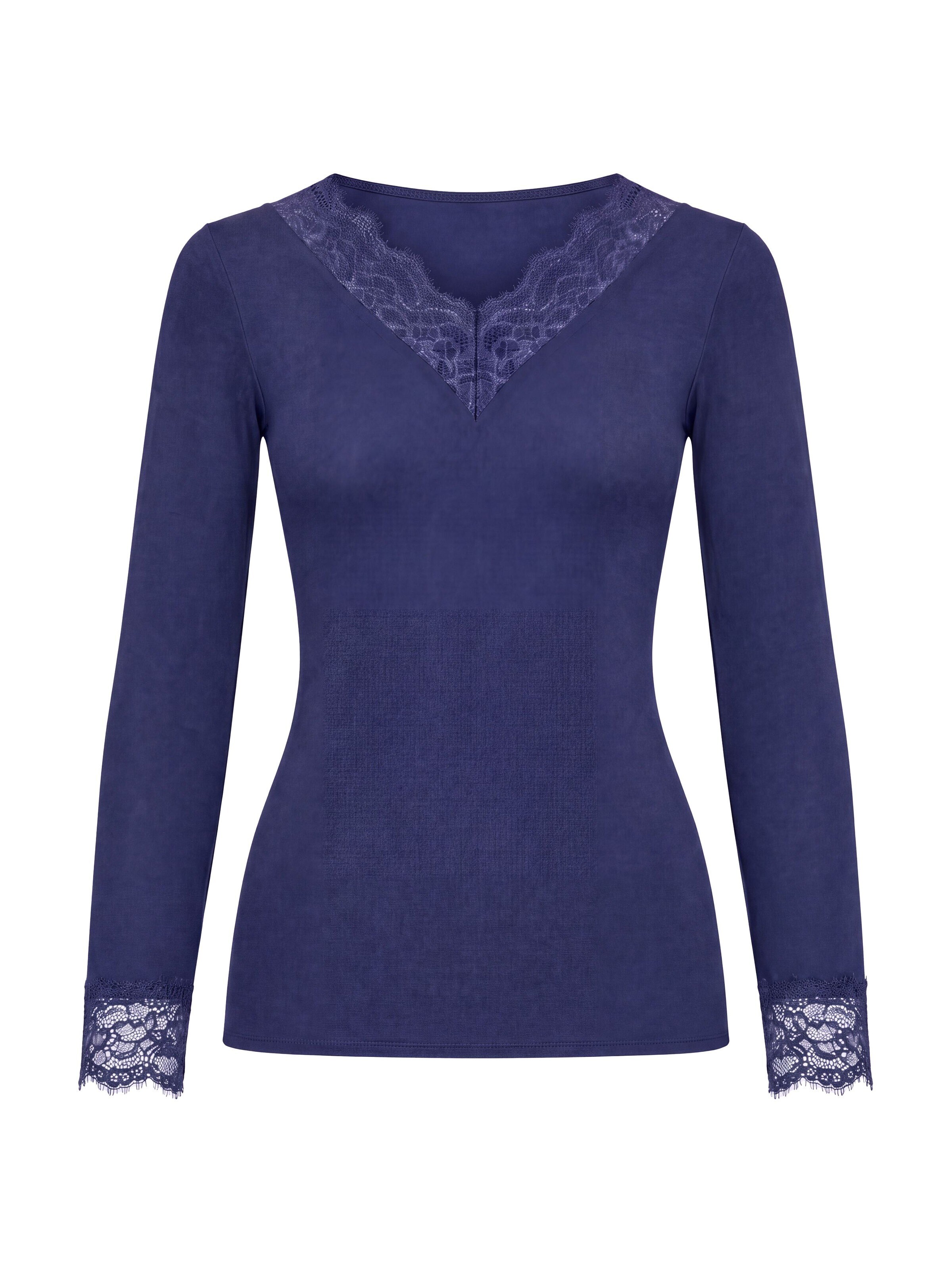 Ciocca Onderhemd 'Maglia Intima con Pizzo in Cashmere Modal Scollo a V' in Blauw: voorkant