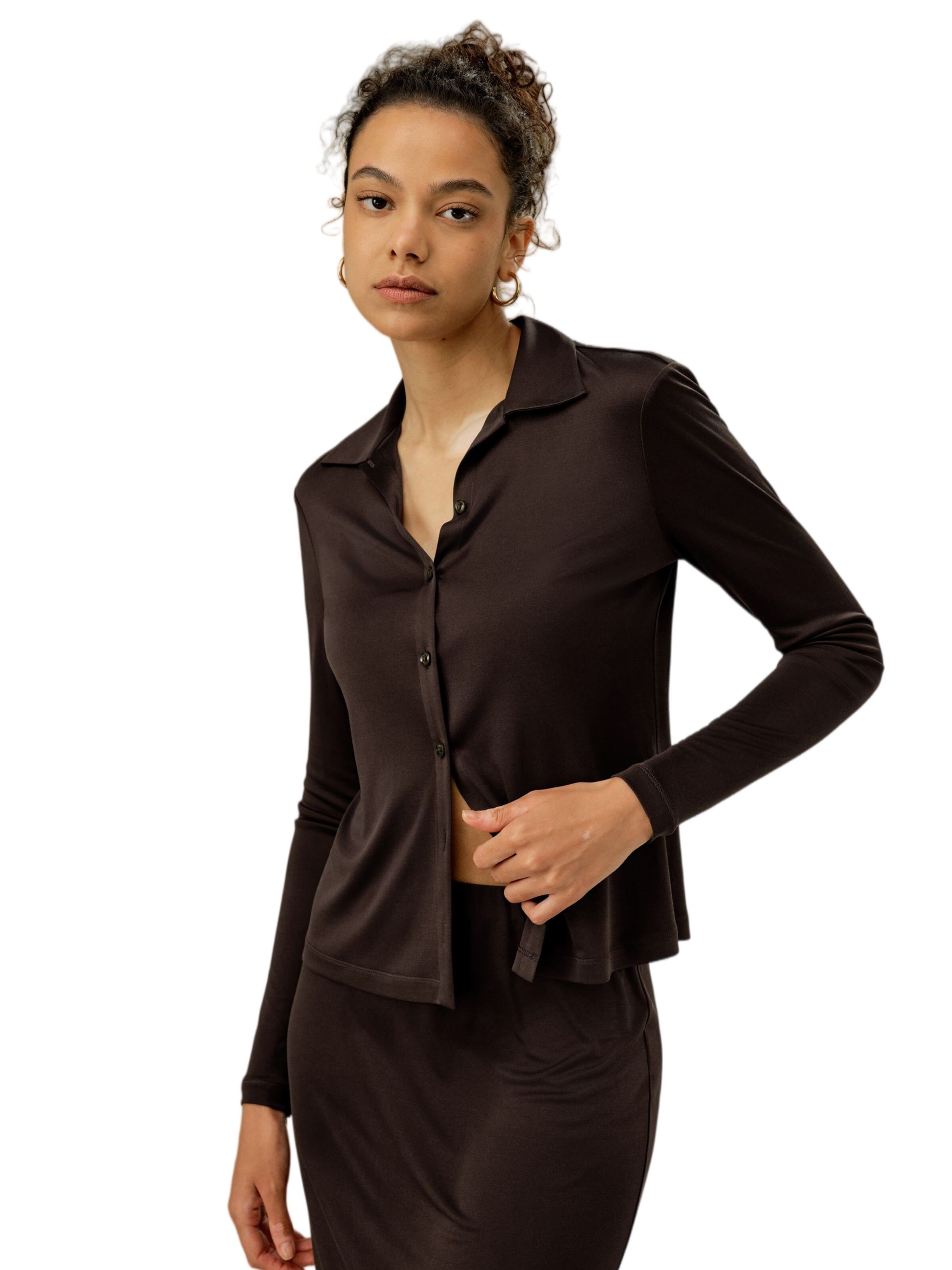 Lilysilk - Blusa en marrón: frente