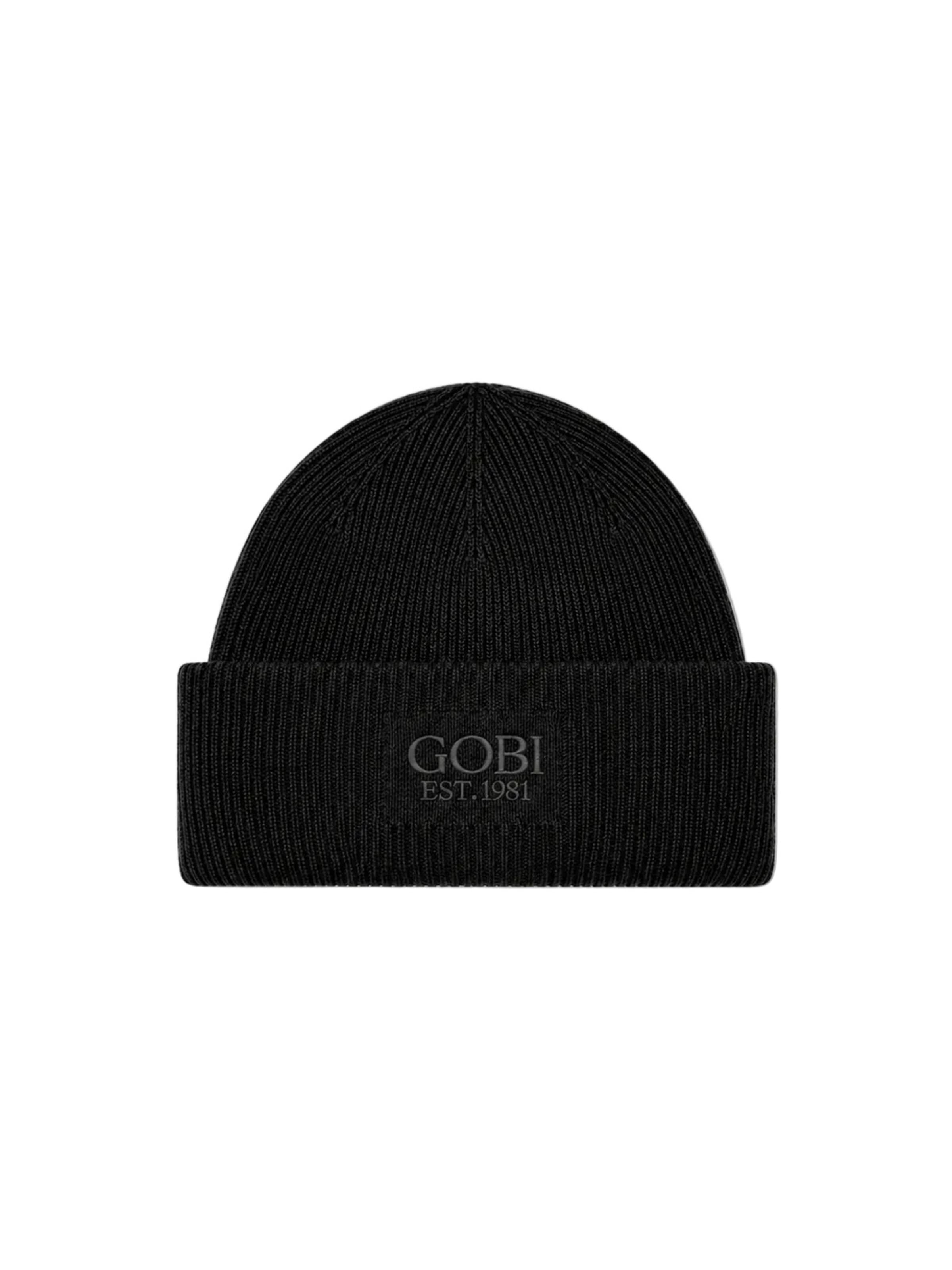 Bonnet GOBI Cashmere en noir : devant