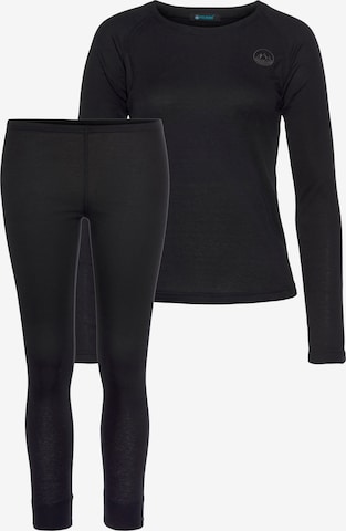 POLARINO Base Layer in Black: front