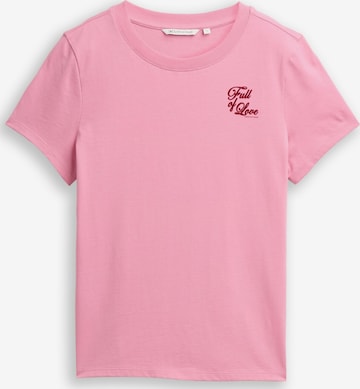 TOM TAILOR DENIM T-Shirt in Pink: Vorderseite