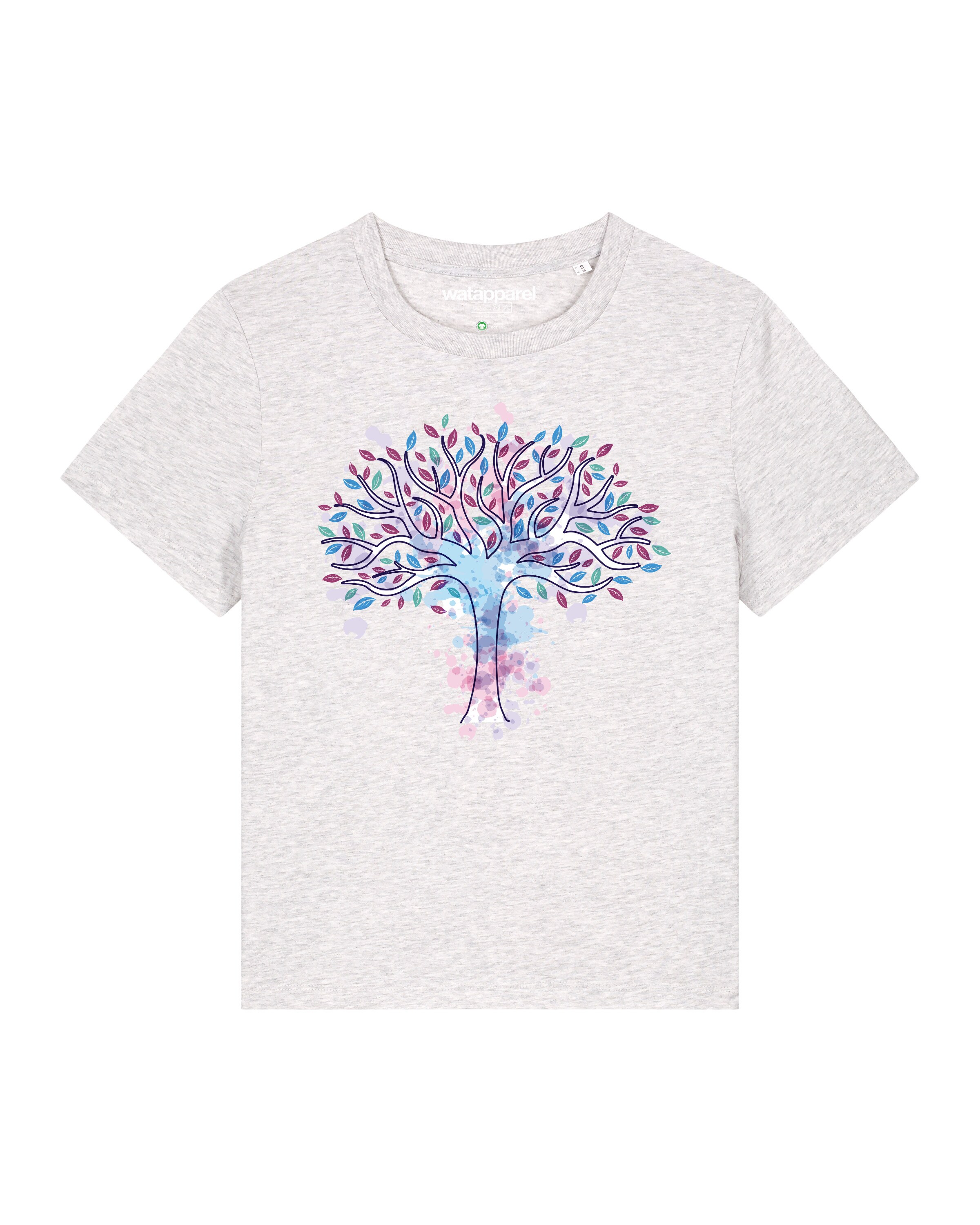 Watapparel Shirt ' Tree of life ' in Wit: voorkant