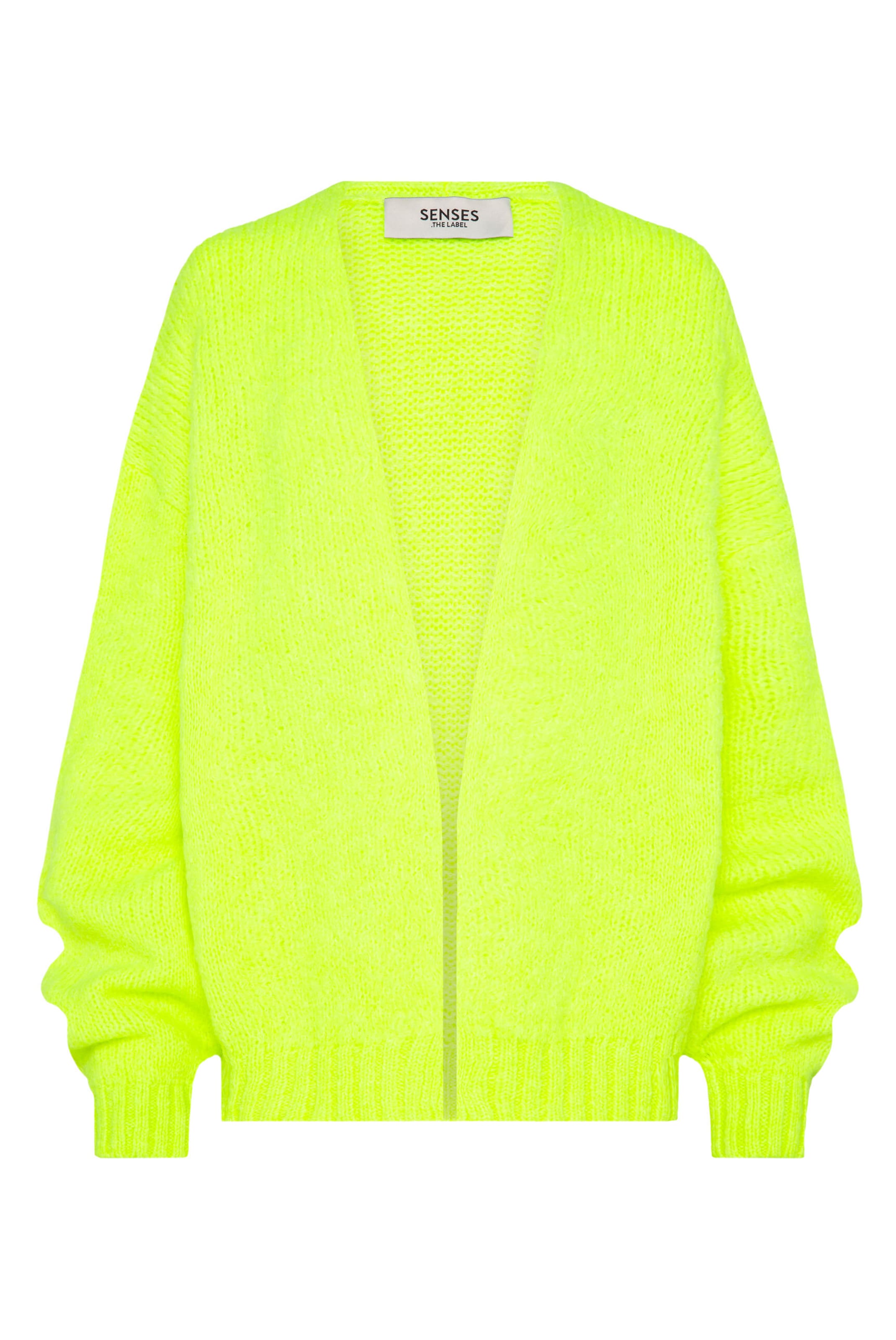 SENSES.THE LABEL Knit Cardigan in Green: front