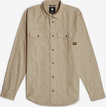 G-STAR Slim fit Overhemd in Beige: voorkant