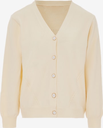 YASANNA Knit Cardigan in White: front