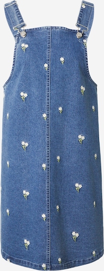 PIECES Haalarimekko 'PCFlora' koossa XS värissä sininen denim / vaaleankeltainen / vaaleanvihreä / valkoinen, Tuotenäkymä