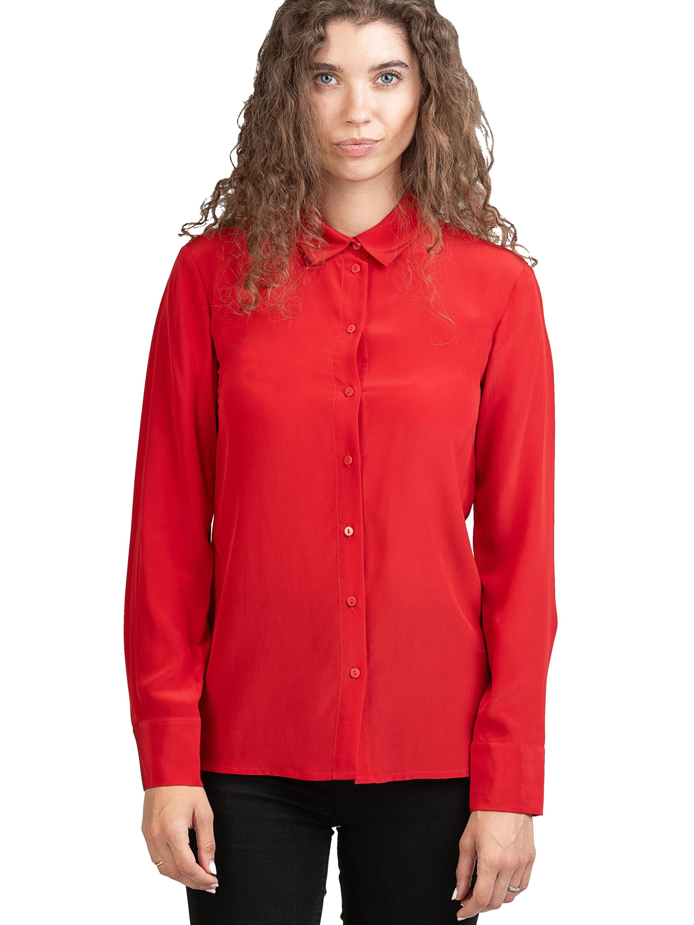 Posh Gear Blouse 'Seidenbluse Collettoseta' in Rood: voorkant