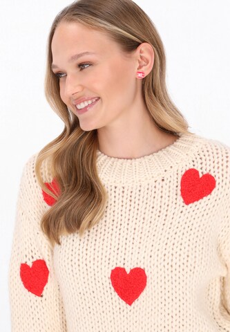 MYMO Υπερμέγεθες πουλόβερ 'Young Fashion' σε μπεζ