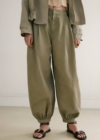 MANGOBarrel Traperice s naborima 'Souffle' - zelena boja: prednji dio