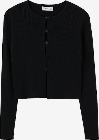 MANGO Knit Cardigan 'Gruyer' in Black: front