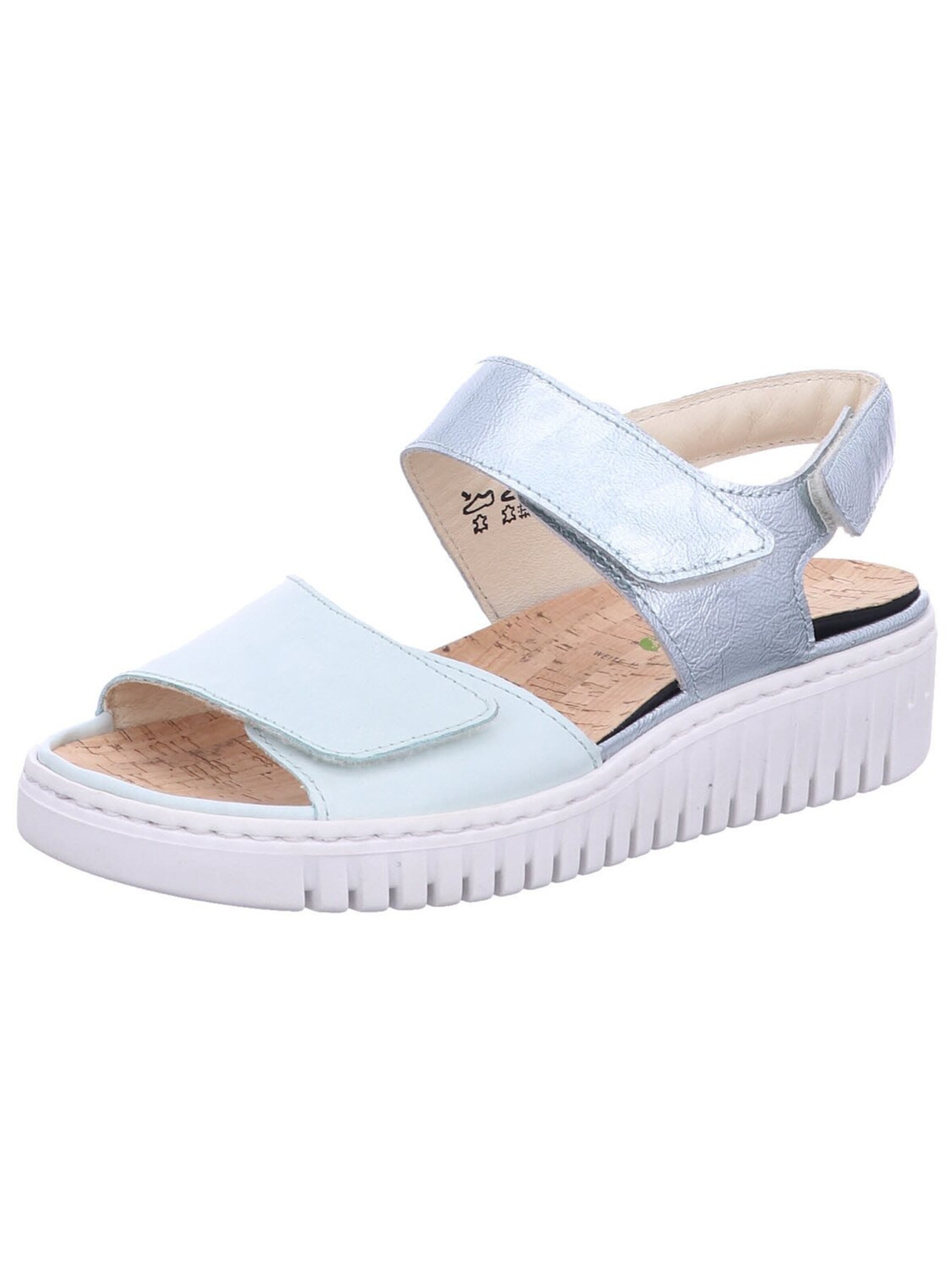 WALDLÄUFER - Sandalias 'Sandalette Damen 955001-200 252 Echtleder in grün' en azul: frente