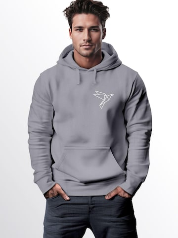 Neverless Sweatshirt 'Origami Vogel' in Grey