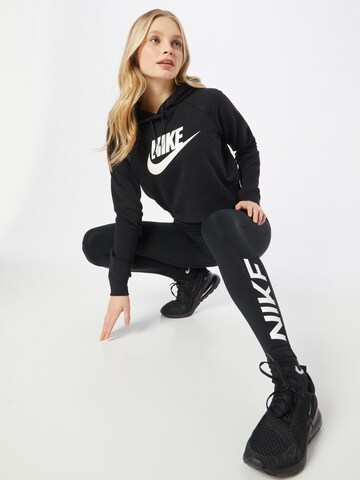 NIKE Skinny Sporthose in Schwarz