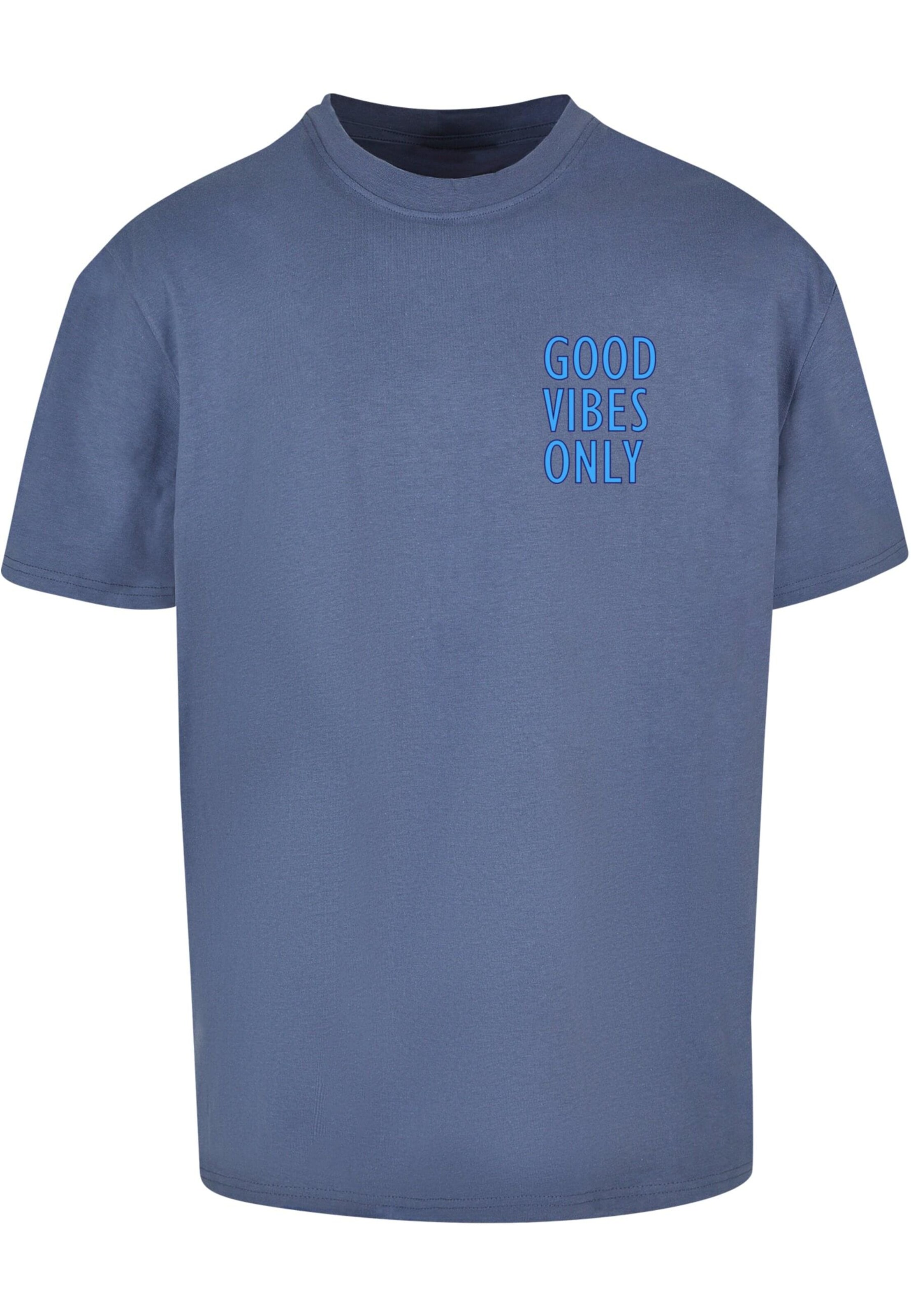 Merchcode T-Shirt 'Good Vibes Only' in Blau: Vorderseite