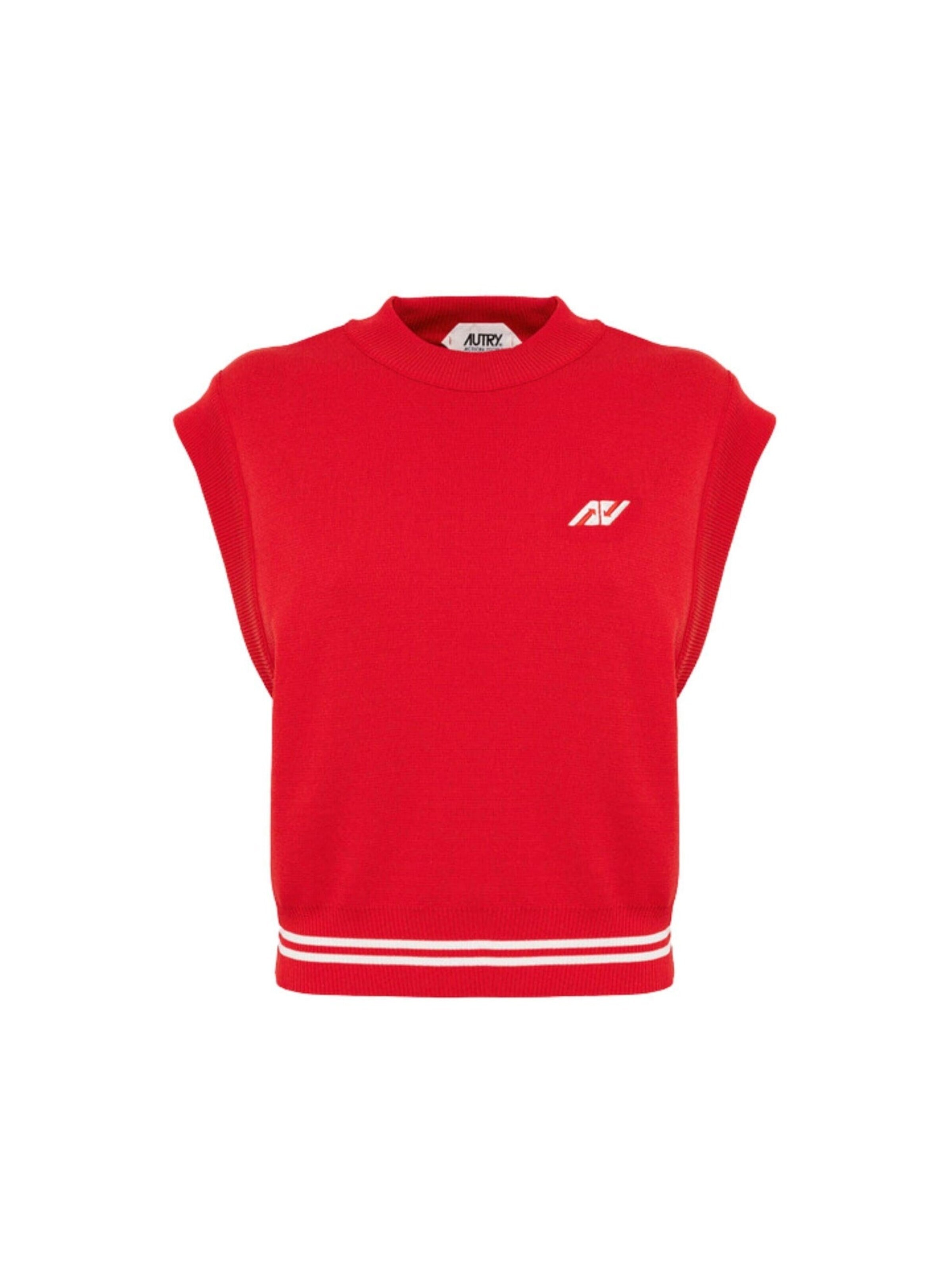 Autry Kamizelka 'RED BOXY FIT VISCOSE VEST' w kolorze czerwony: przód