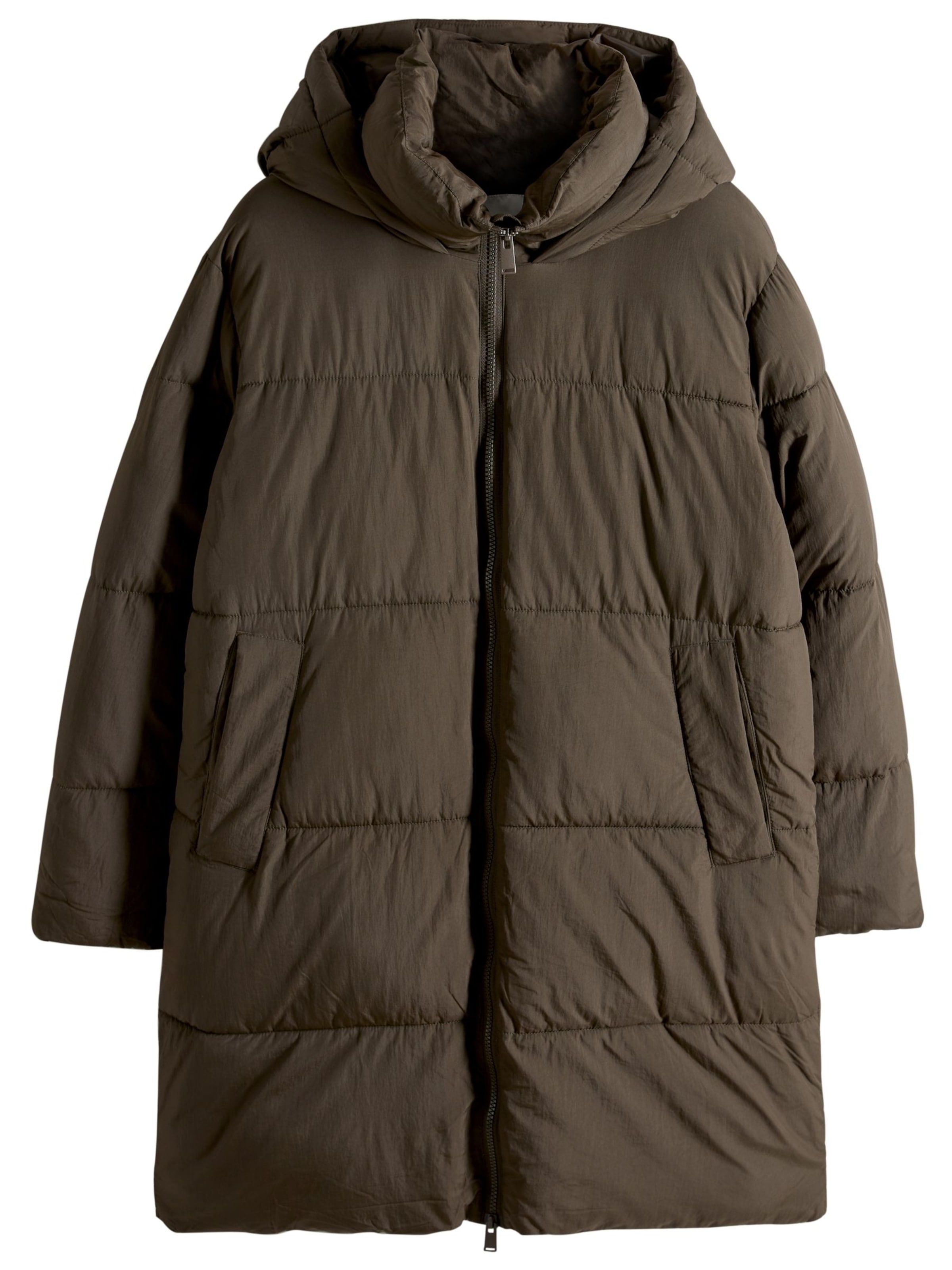 The Set Pitkä talvitakki värissä vihreä: etupuoli