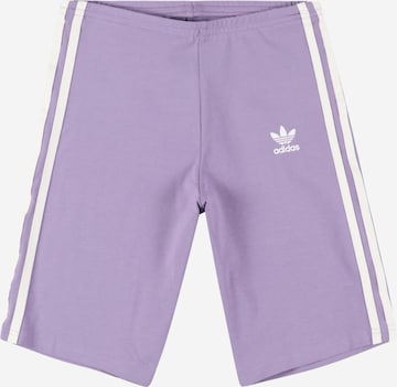 Skinny Leggings 'Adicolor Cycling' de la ADIDAS ORIGINALS pe mov: față